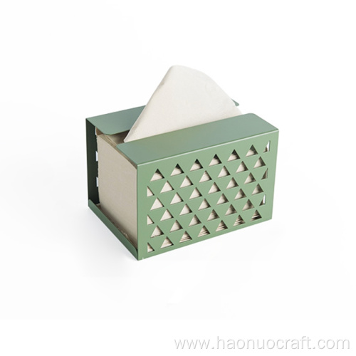 Caja de pañuelos triangular hueca naranja verde blanco violeta